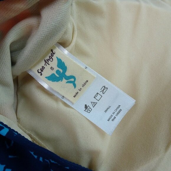 NWT Sea Angel Tankini Top Swimsuit Lace Trim Floral V-Neck NWT S - Picture 8 of 10